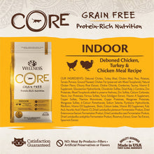 Load image into Gallery viewer, Wellness CORE Grain Free Natural Indoor Health Chicken and Turkey Recipe Dry Cat Food