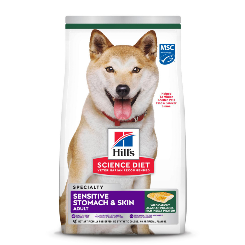 
                  
                    Hill's Science Diet Adult Sensitive Stomach & Skin Pollock Meal, Barley & Insect Meal Recipe Dry Dog Food
                  
                