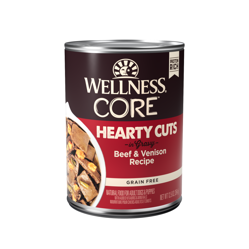 Wellness CORE Natural Grain Free Hearty Cuts Beef and Venison Canned Dog Food