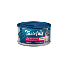 Load image into Gallery viewer, Blue Buffalo Tastefuls Adult Flaked Fish &amp; Shrimp Entree in Gravy Wet Cat Food