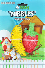 Load image into Gallery viewer, A &amp; E Nibbles Loofah Banana &amp; Strawberry Small Animal Toy