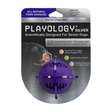 Load image into Gallery viewer, Playology Dental Chew Ball Pork Sausage Scented Dog Toy