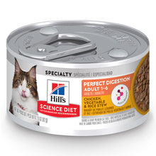 Load image into Gallery viewer, Hill&#39;s Science Diet Adult Perfect Digestion Chicken &amp; Vegetable &amp; Rice Stew Canned Cat Food