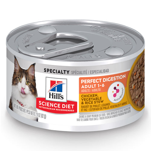 Hill's Science Diet Adult Perfect Digestion Chicken & Vegetable & Rice Stew Canned Cat Food