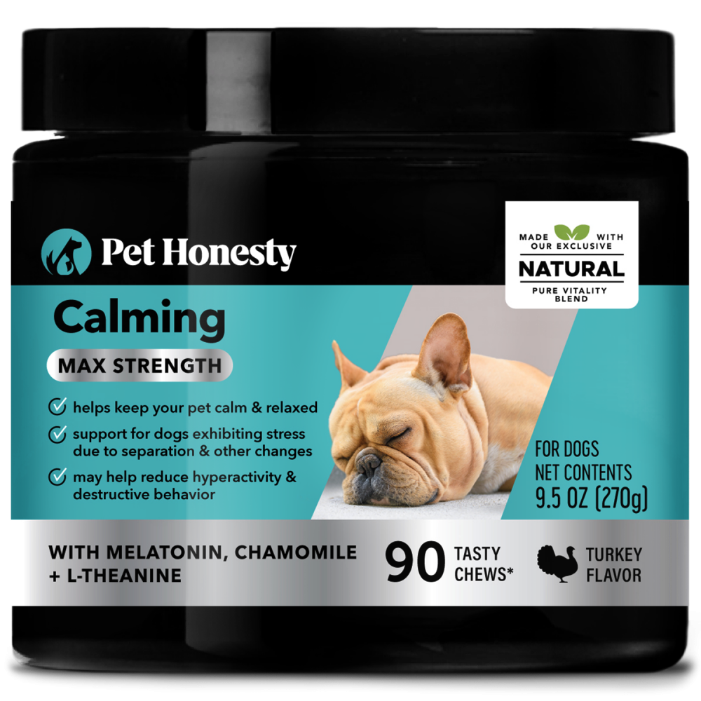 Pet Honesty Dog Melatonin Calming Max Strenght Soft Chews, Bacon