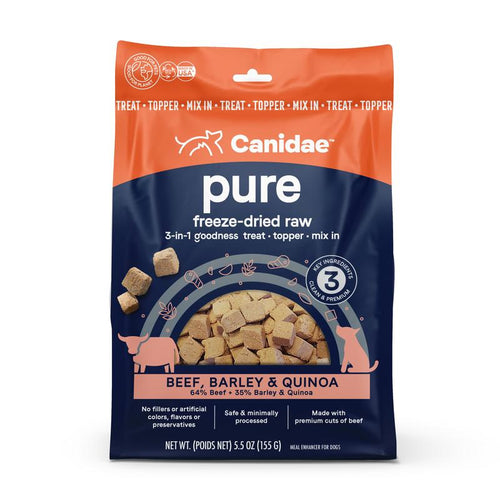 Canidae Pure Freeze Dried Raw Beef Barley and Quinoa Dog
