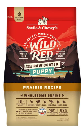 Stella & Chewy's Wild Red Dry Dog Food Raw Coated High Protein Wholesome Grains Puppy Prairie Recipe