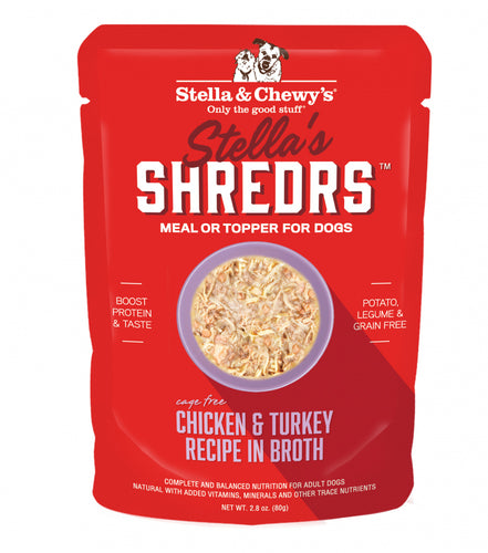 Stella & Chewys Stellas Shredrs Cage Free Chicken and Turkey Recipe in Broth