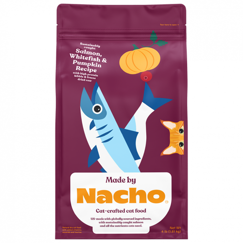 Made by Nacho Salmon & Whitefish & Pumpkin Kibble with Freeze Dried Raw Inclusions
