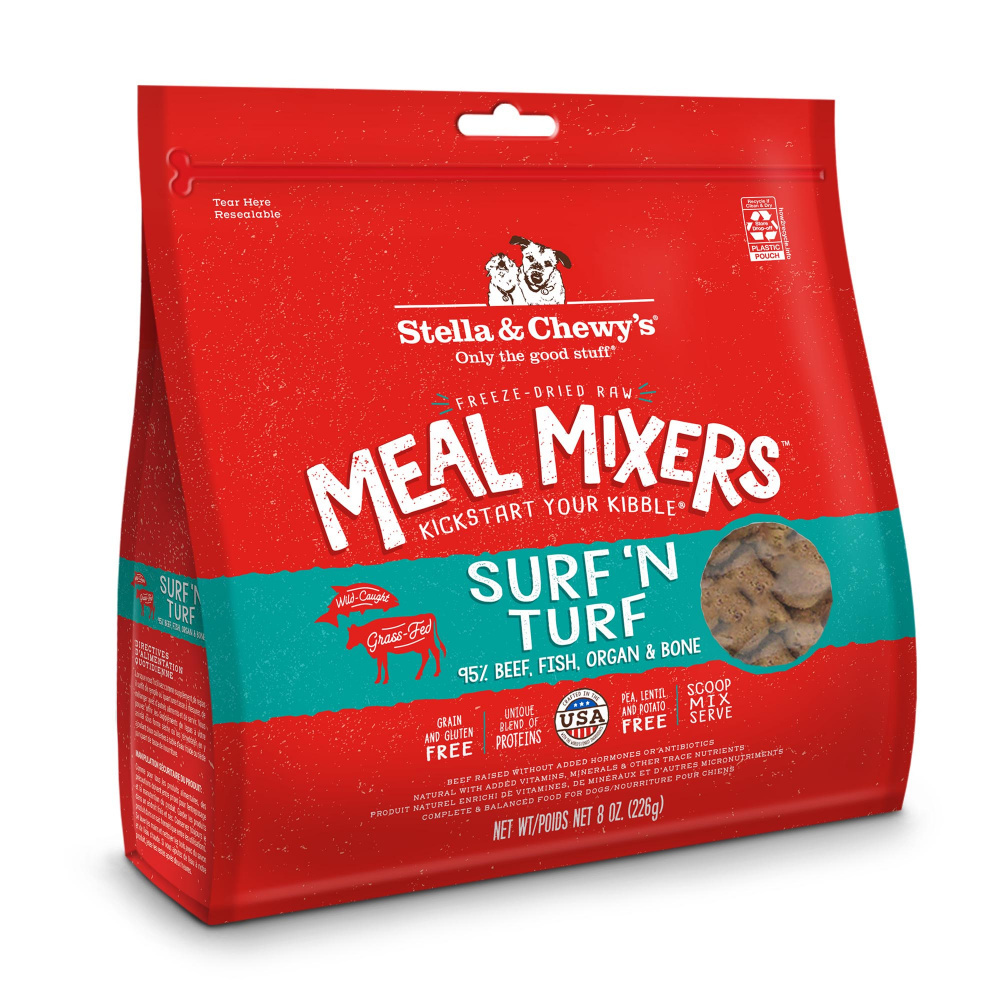 
                  
                    Stella & Chewys Freeze Dried Grain Free Raw Surf & Turf Meal Protein Rich Mixer Dog Food Topper for Small & Large Breeds
                  
                