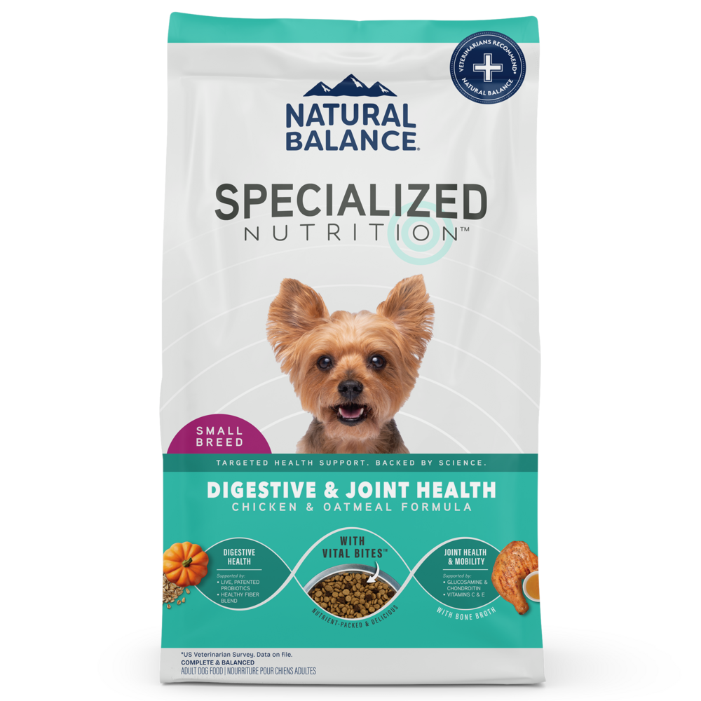 Natural Balance Specialized Nutrition Dry Dog Food, Small Breed Digestive & Joint Health Chicken & Oatmeal Formula