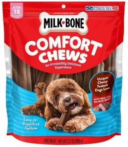 Milk-Bone Mini Comfort Chews, Dog Treats with Unique Chewy Texture and Real Beef