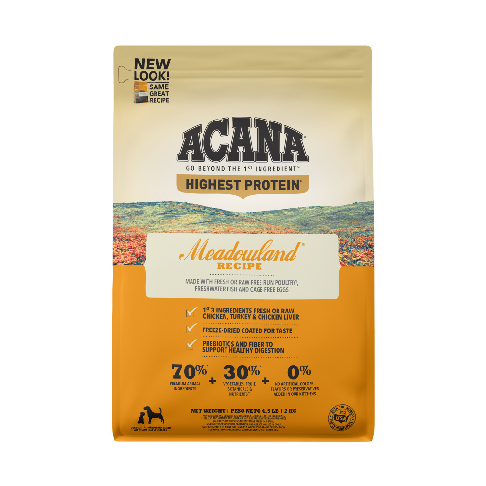 
                  
                    ACANA Highest Protein Dry Dog Food Meadowland Recipe
                  
                