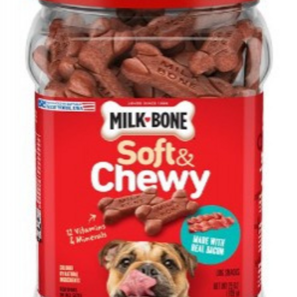 
                  
                    Milk-Bone Soft & Chewy Dog Treats Made With Real Bacon
                  
                