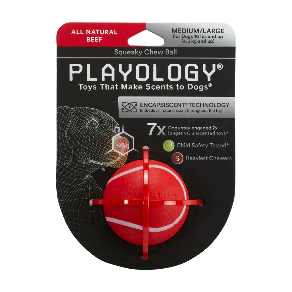 
                  
                    Playology Squeaky Chew Ball Beef Scented Dog Toy
                  
                