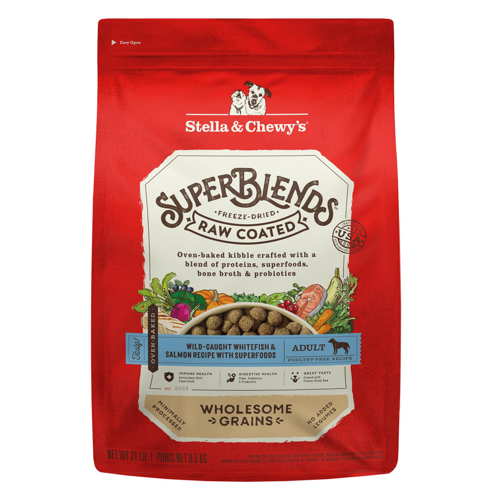 
                  
                    Stella & Chewy's SuperBlends Raw Coated Wholesome Grains Wild Caught Whitefish & Salmon Recipe with Superfoods
                  
                