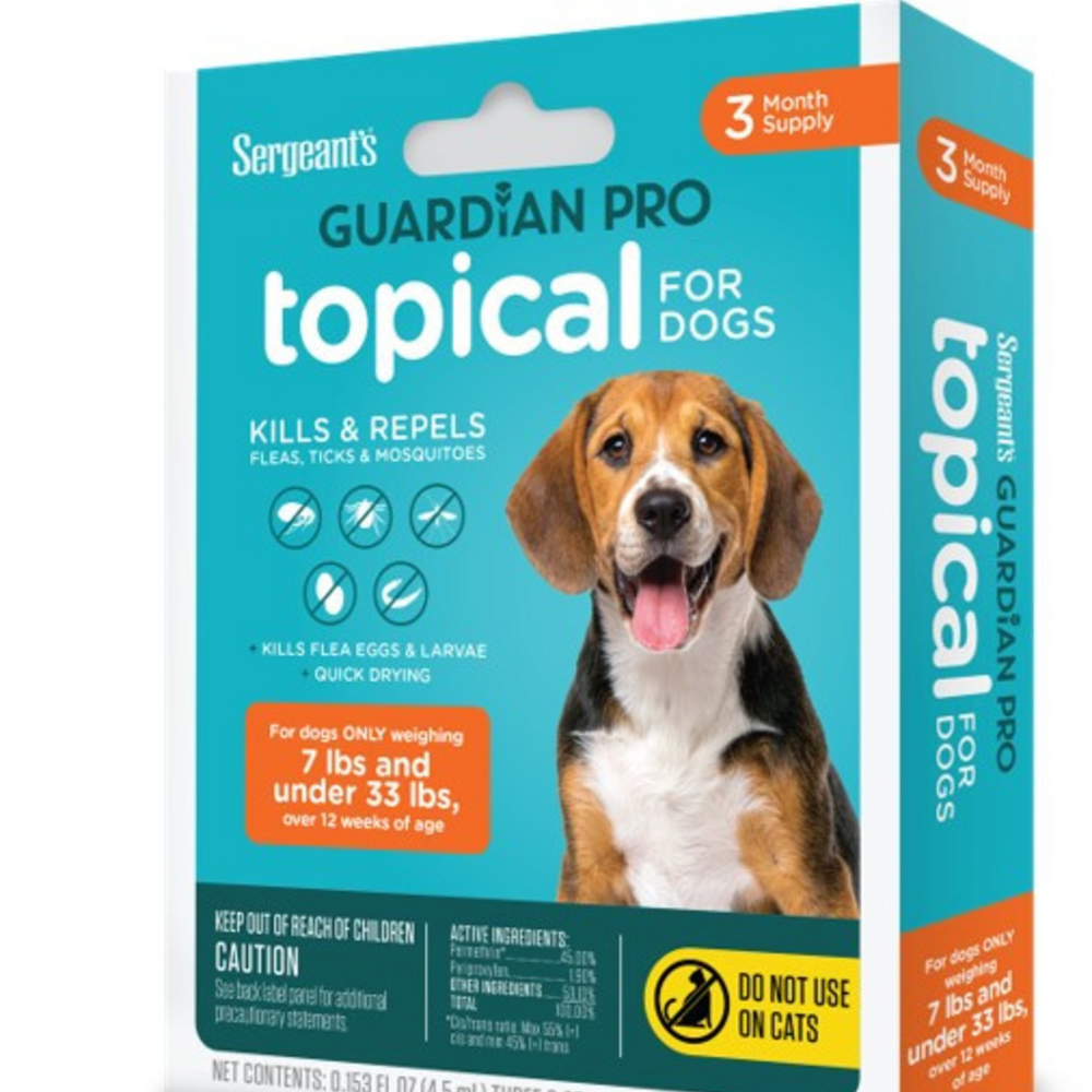 Sergeant's Guardian PRO Flea & Tick Topical for Dogs 3 Count