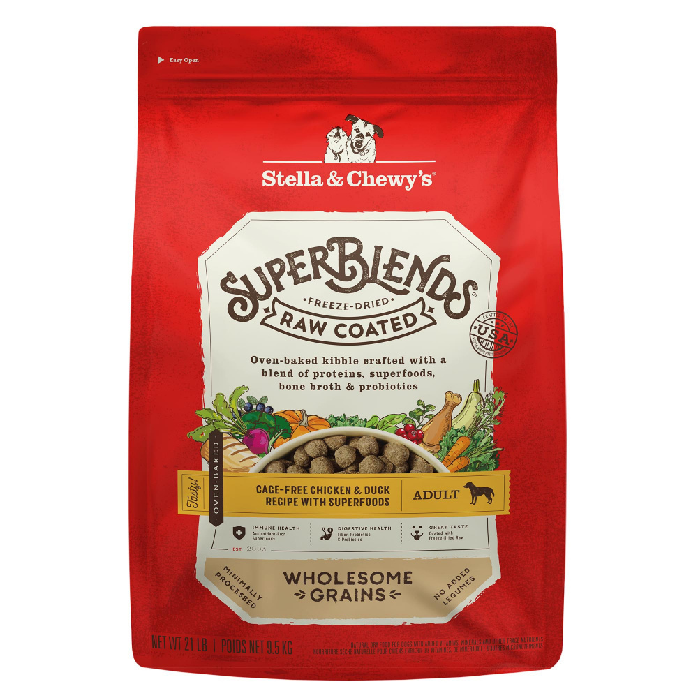 
                  
                    Stella & Chewy's SuperBlends Raw Coated Wholesome Grains Cage Free Chicken & Duck Recipe with Superfoods
                  
                