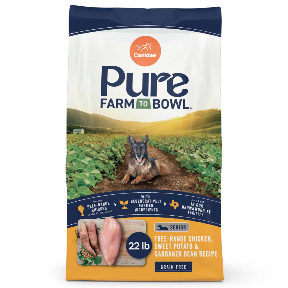Canidae Pure Farm To Bowl Senior Free-Range Chicken, Sweet Potato & Garbanzo Bean Recipe Dog Food
