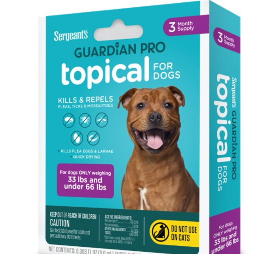 Sergeant's Guardian PRO Flea & Tick Topical for Dogs 3 Count