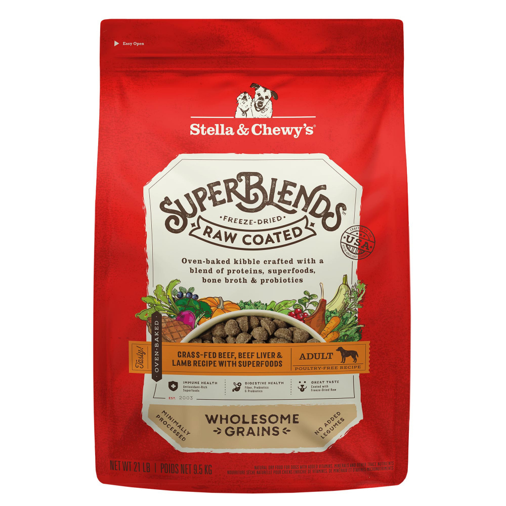 
                  
                    Stella & Chewy's SuperBlends Raw Coated Wholesome Grains Grass Fed Beef & Beef Liver & Lamb Recipe with Superfoods
                  
                