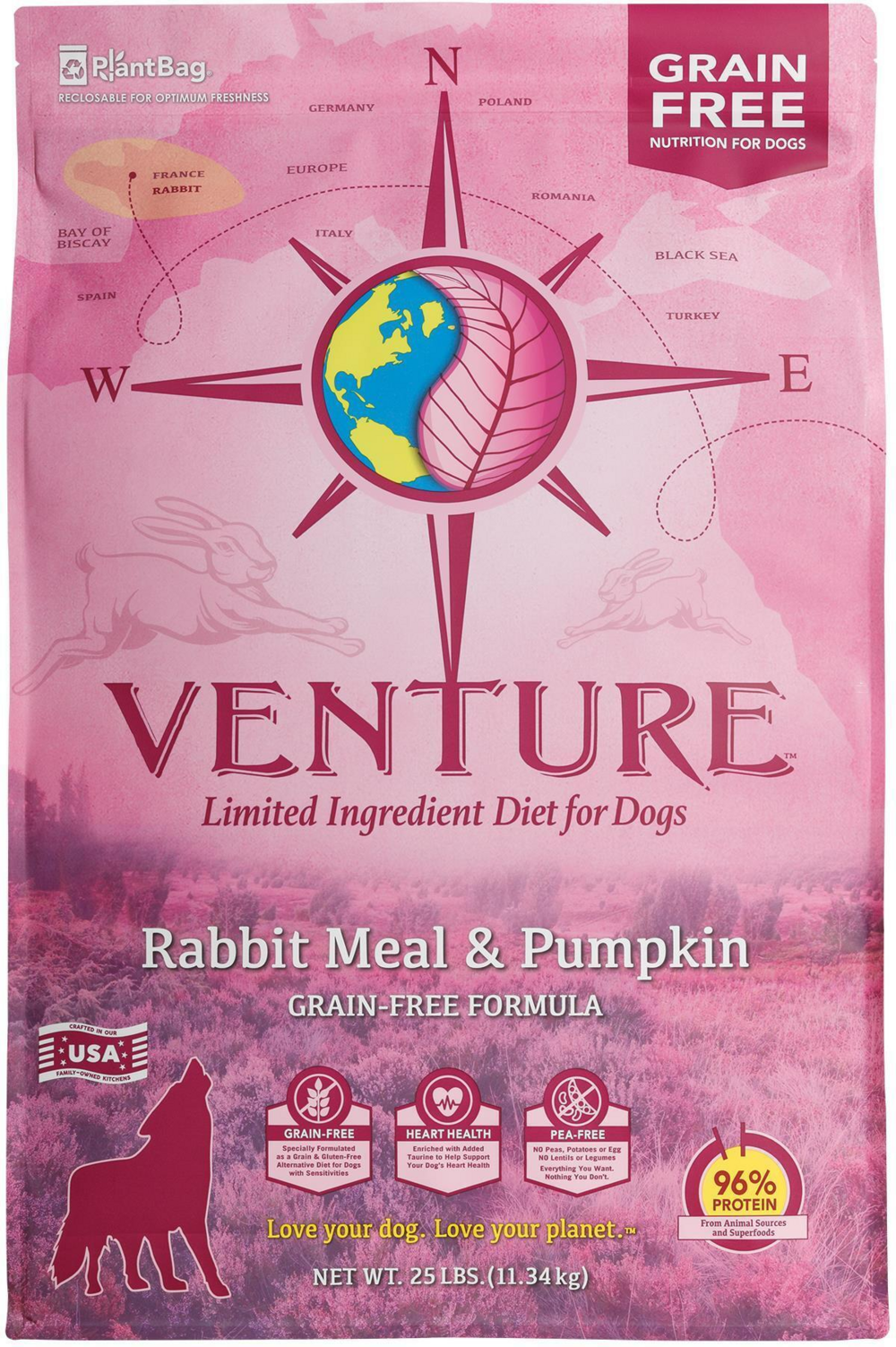 Earthborn Holistic Venture Limited ingredient Grain Free Rabbit Meal and Pumpkin Dry Dog Food