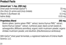 Load image into Gallery viewer, A1610 Canine Immune System Support, 30 g, Rev 01 Supplement Facts	