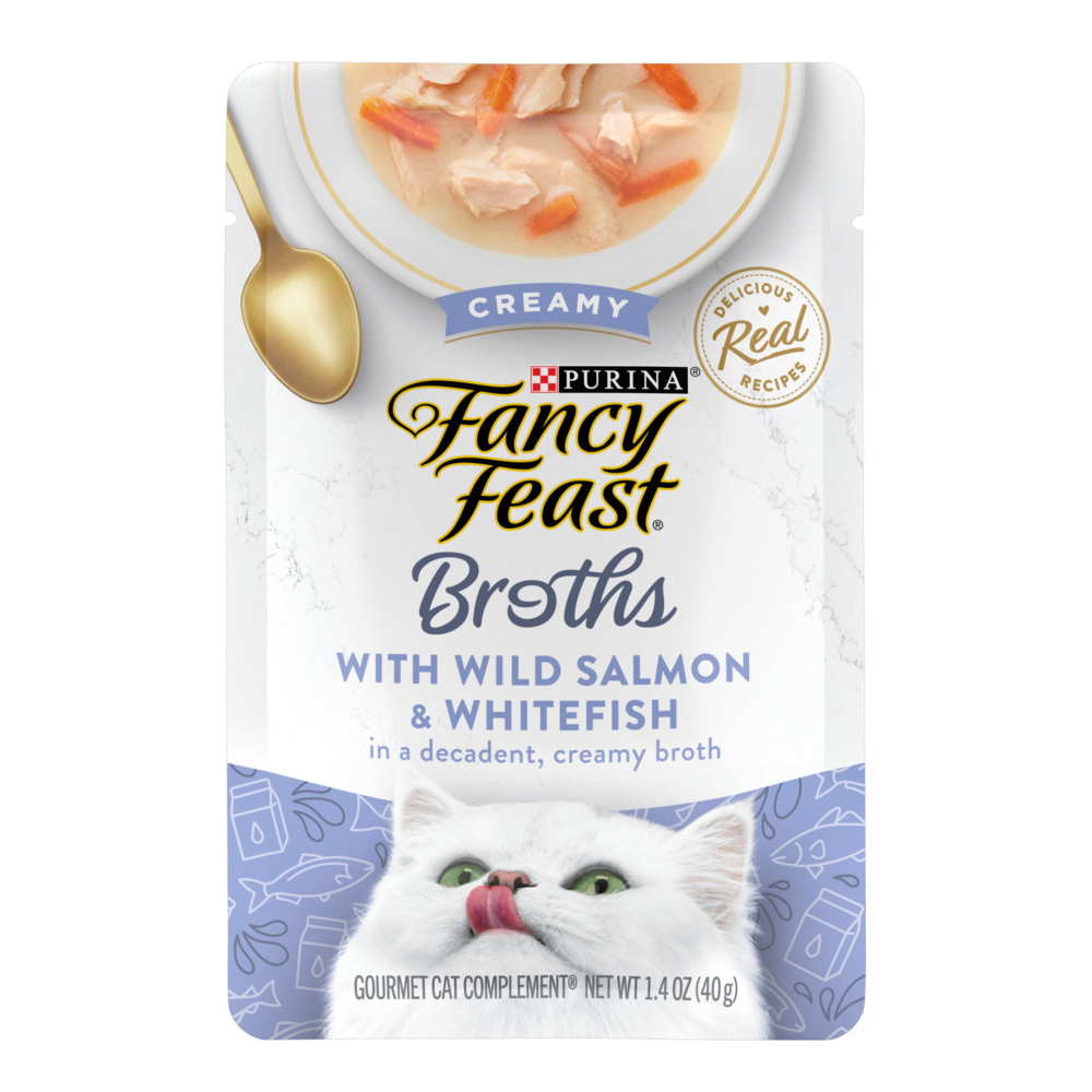 
                  
                    Fancy Feast Creamy Broths With Wild Salmon & Whitefish Supplemental Cat Food Pouches
                  
                