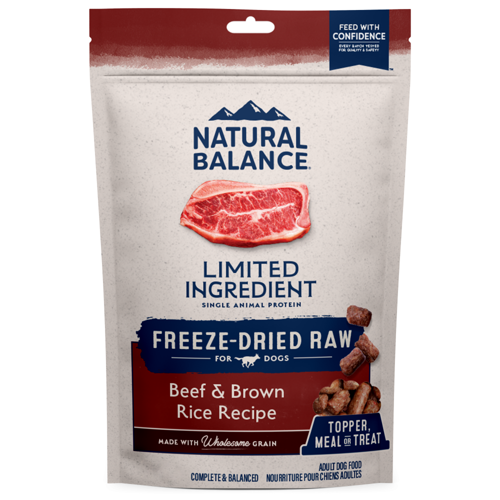 Natural Balance LID Freeze Dried Beef/Brown Rice Food Topper for Dogs