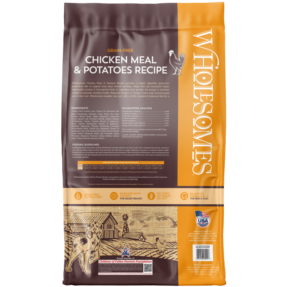 Wholesomes Grain Free Chicken Meal & Potatoes Recipe Dry Dog Food