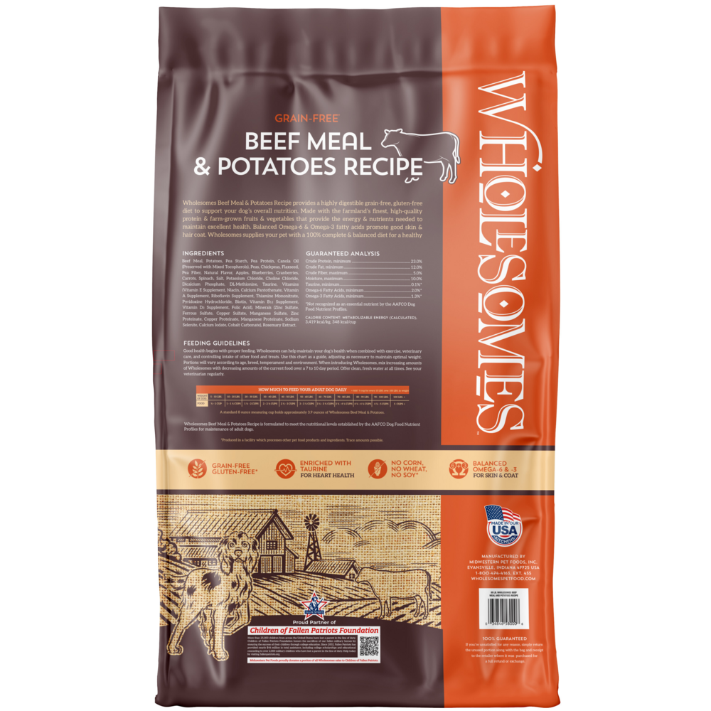 Wholesomes Grain Free Beef Meal & Potatoes Recipe Dry Dog Food