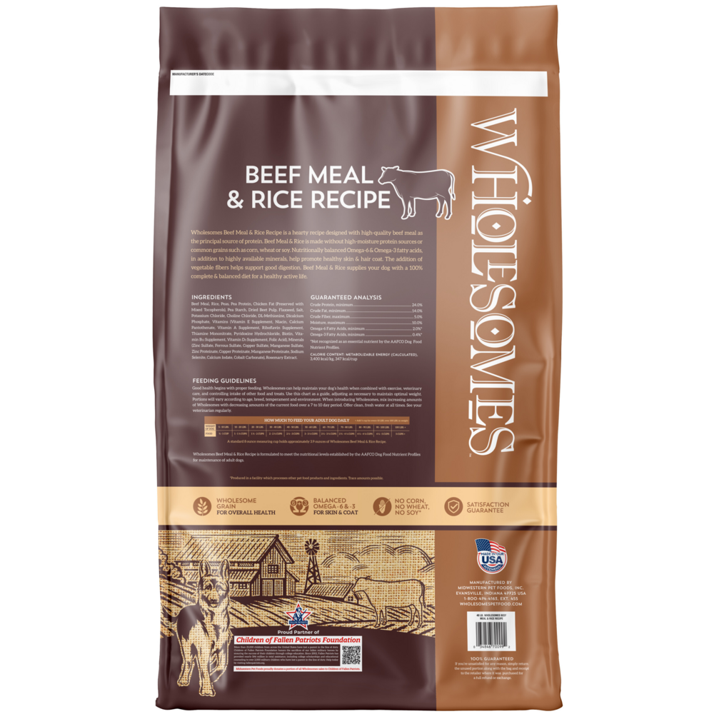 Wholesomes Beef Meal & Rice Recipe Dry Dog Food