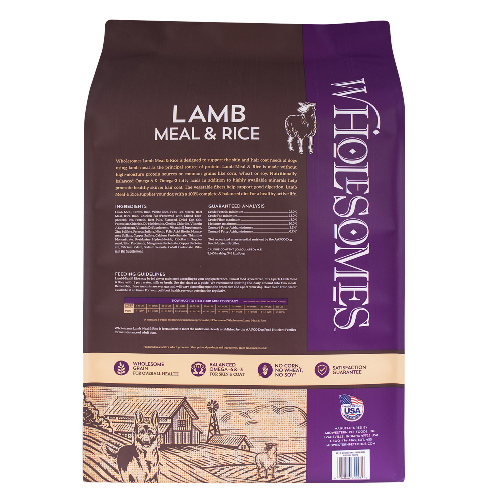 
                  
                    Wholesomes Lamb Meal & Rice Recipe Dry Dog Food
                  
                