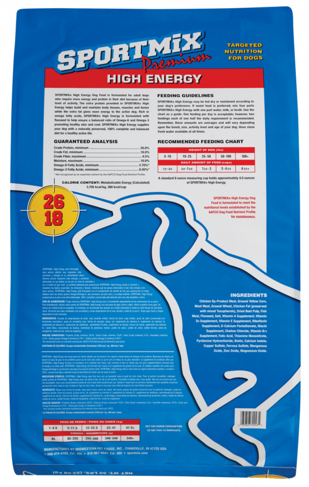 Sportmix Premium High Energy 26/18 Dry Dog Food