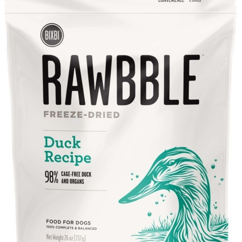 Bixbi Rawbble Freeze Dried Grain Free Duck Recipe for Dogs