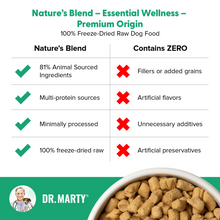 Load image into Gallery viewer, Dr Marty Natures Blend Essential Wellness Premium Origin Freeze Dried Raw Dog Food