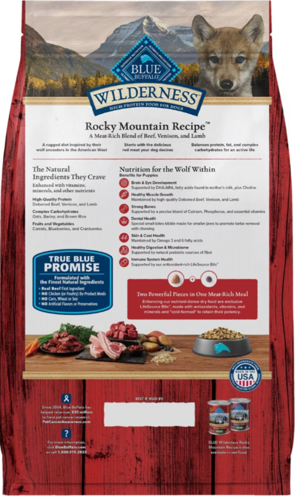 Blue Buffalo Wilderness Rocky Mountain Red Meat Recipe High Protein Natural Puppy Dry Dog Food