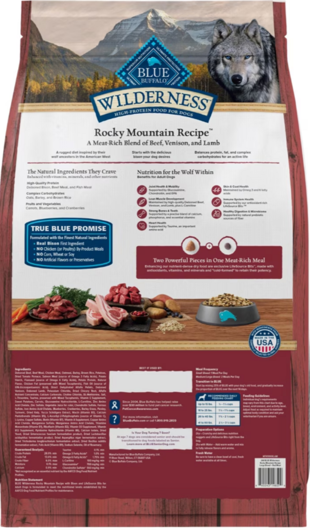 Blue Buffalo Wilderness Rocky Mountain Recipe Red Meat with Grain High Protein Natural Large Breed Adult Dry Dog Food
