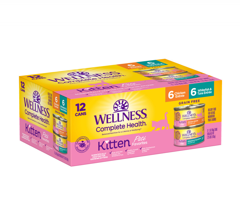 Wellness Complete Health Whitefish & Tuna and Chicken Variety Pack Kitten Canned Wet Cat Food