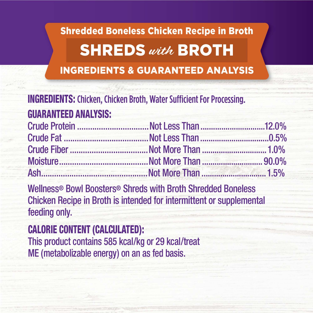 
                  
                    Wellness Bowl Boosters Shredded Chicken in Broth Wet Cat Topper
                  
                