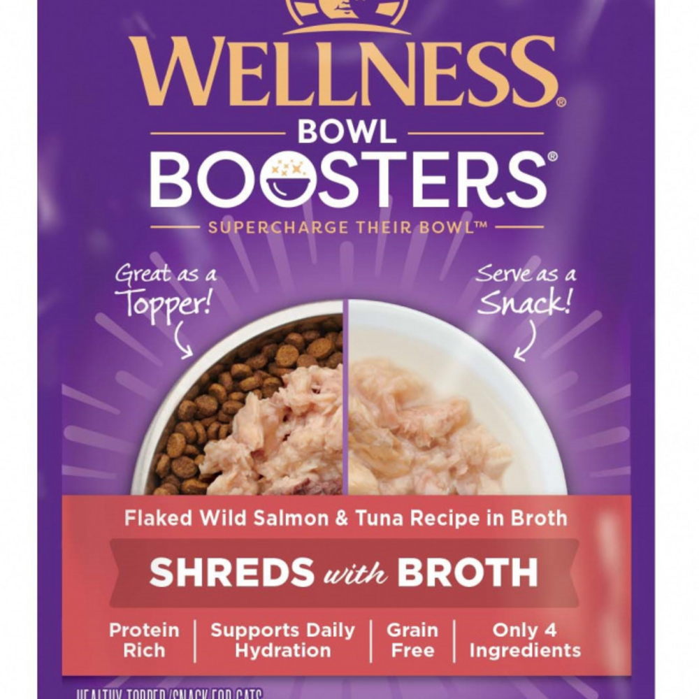 Wellness Bowl Boosters Flaked Salmon & Tuna in Broth Wet Cat Food Topper