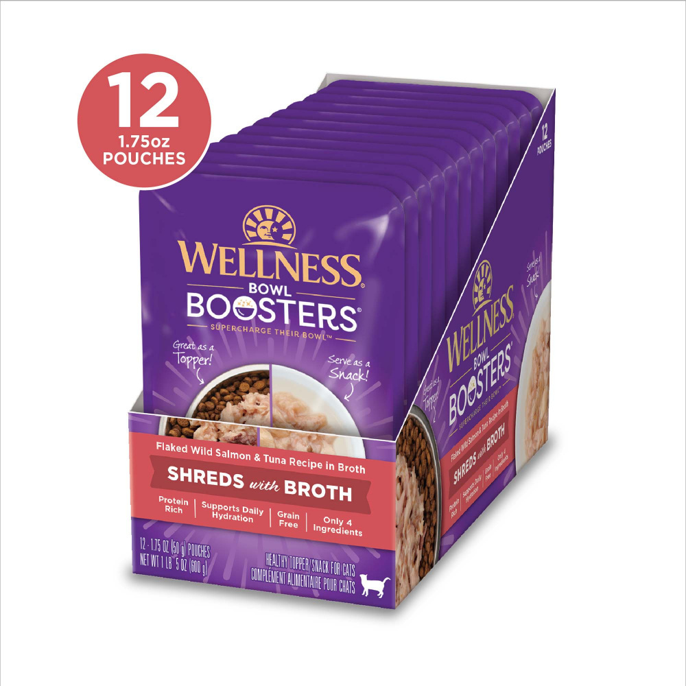 
                  
                    Wellness Bowl Boosters Flaked Salmon & Tuna in Broth Wet Cat Food Topper
                  
                