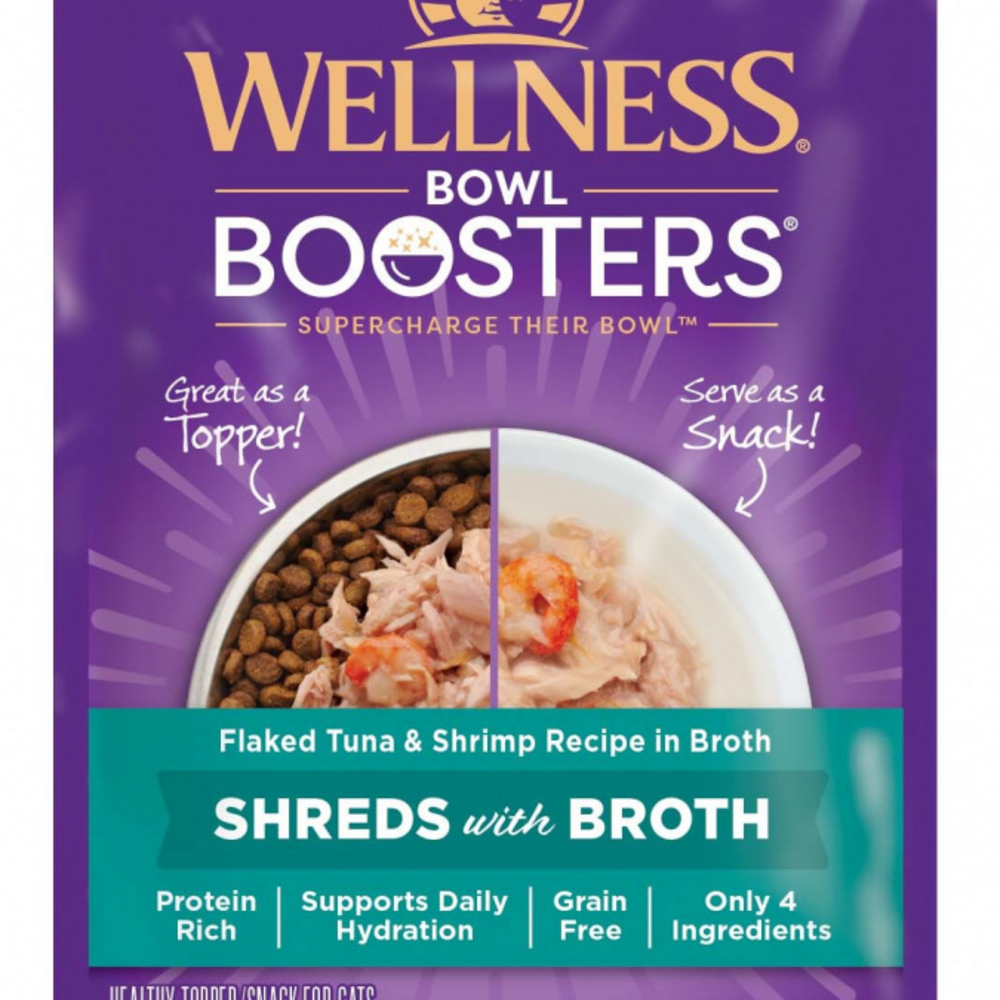 Wellness Bowl Boosters Flaked Tuna & Shrimp in Broth Wet Cat Topper