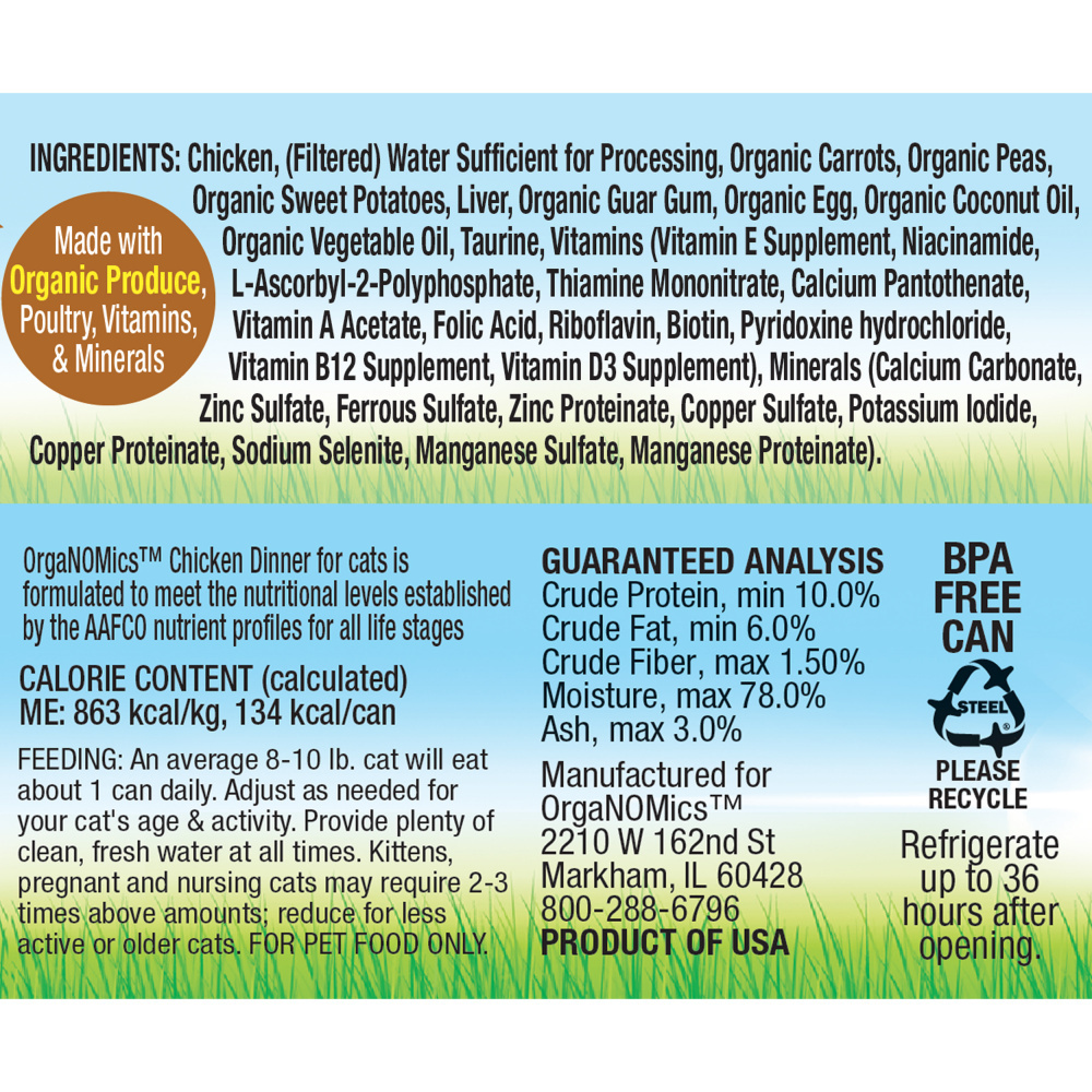 Organomics Chicken Dinner for Cats