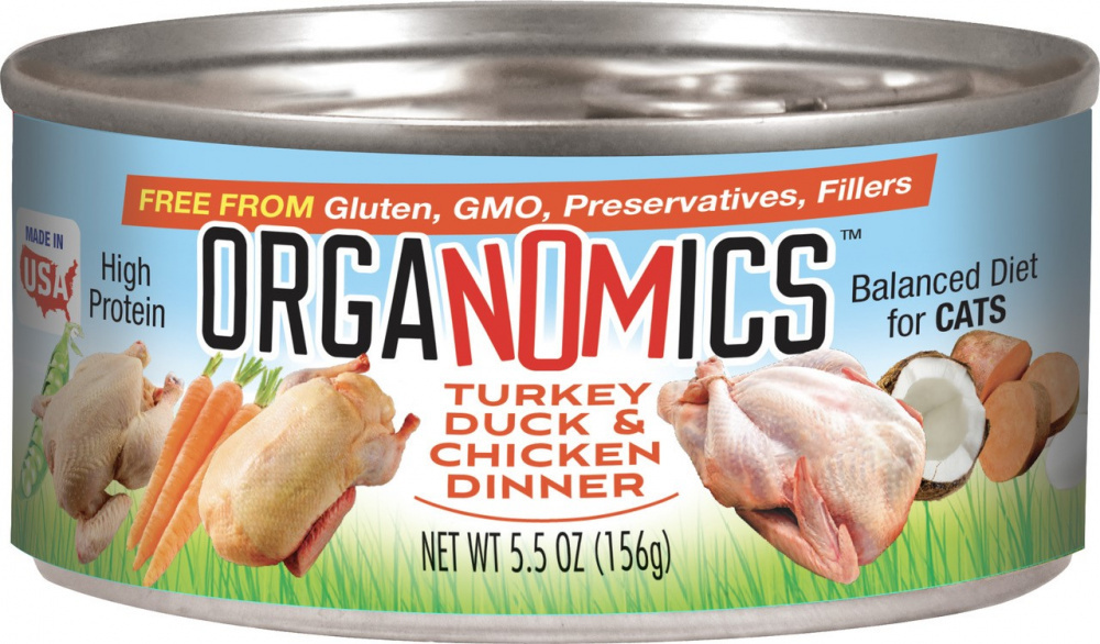 
                  
                    Evangers Organomics Duck Turkey and Chicken Dinner for Cats
                  
                