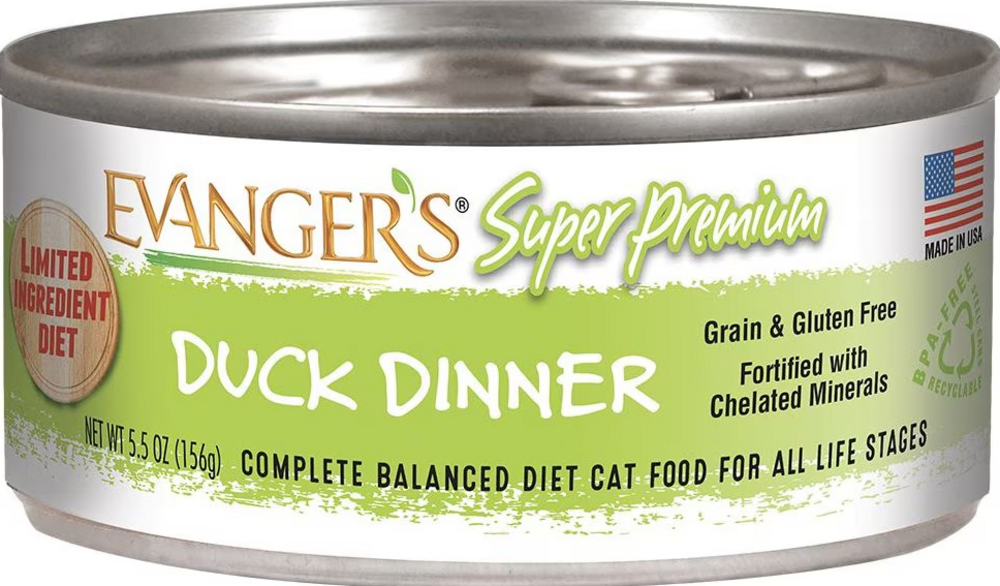Evanger Super Premium Duck Dinner Can Food for Cats