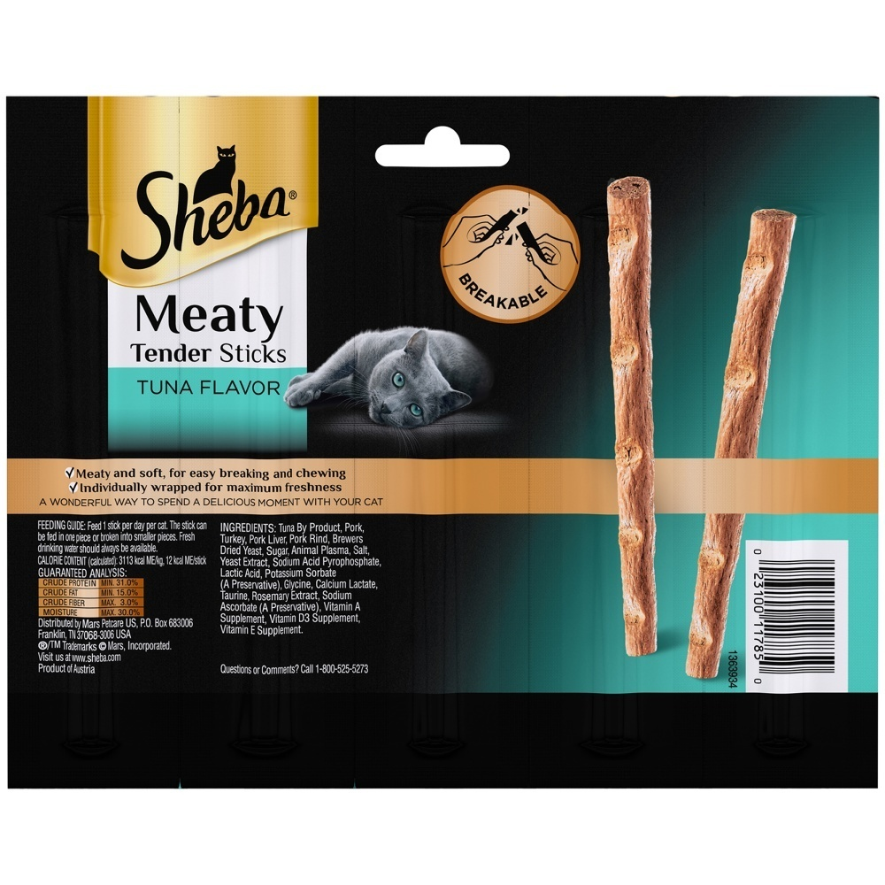 
                  
                    Sheba Grain Free Meaty Tender Sticks with Tuna Cat Treats
                  
                