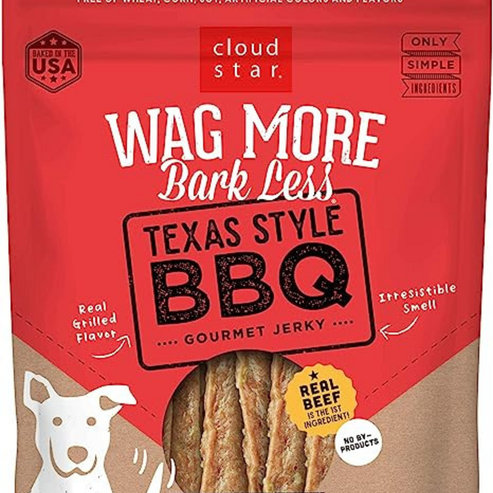 
                  
                    Cloud Star Wag More Bark Less Jerky Grain Free Texas BBQ Beef Dog Treats
                  
                