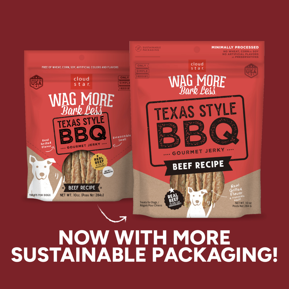 
                  
                    Cloud Star Wag More Bark Less Jerky Grain Free Texas BBQ Beef Dog Treats
                  
                