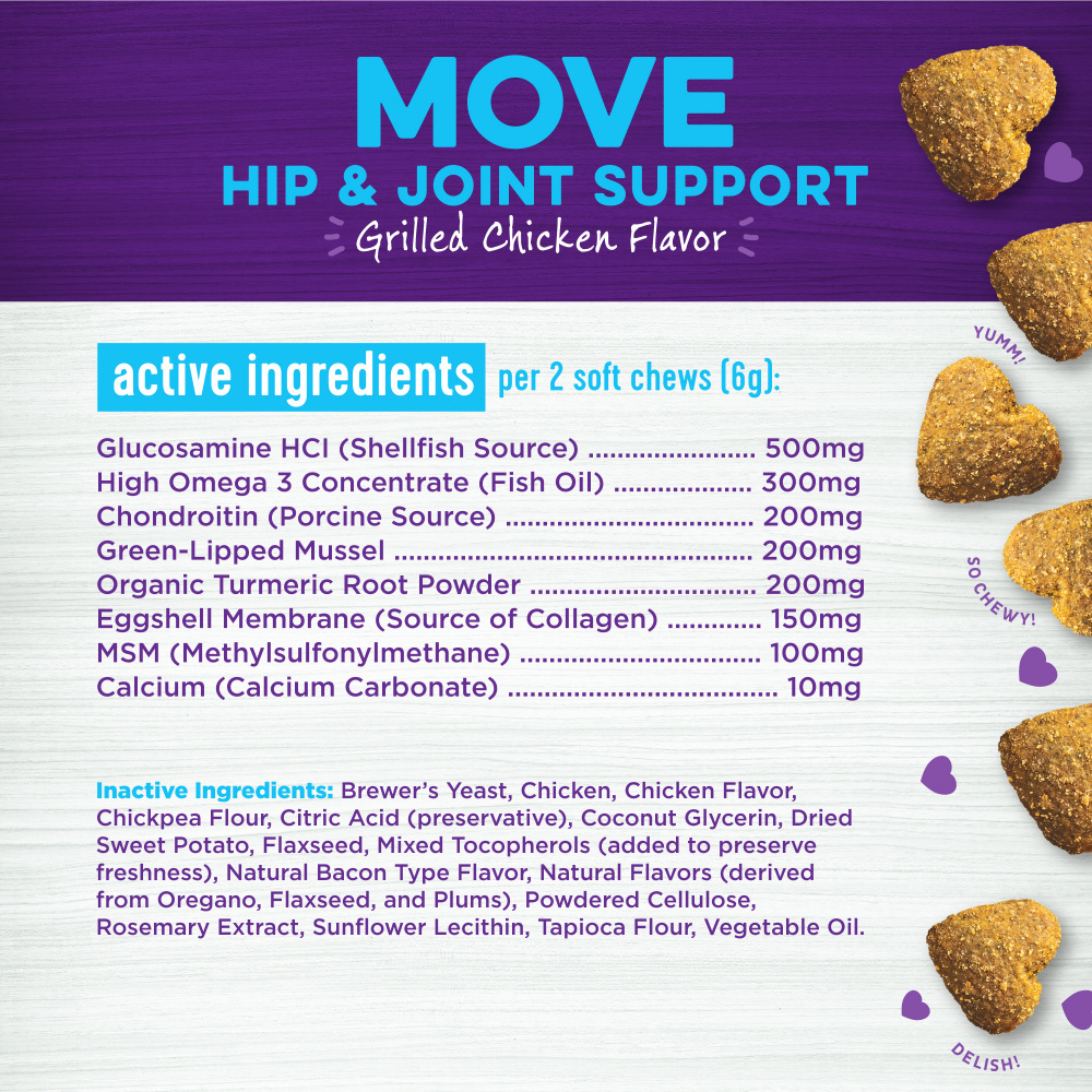 
                  
                    Wellness Grilled Chicken Flavored Soft Chews Hip & Joint Health Supplements for Dogs
                  
                